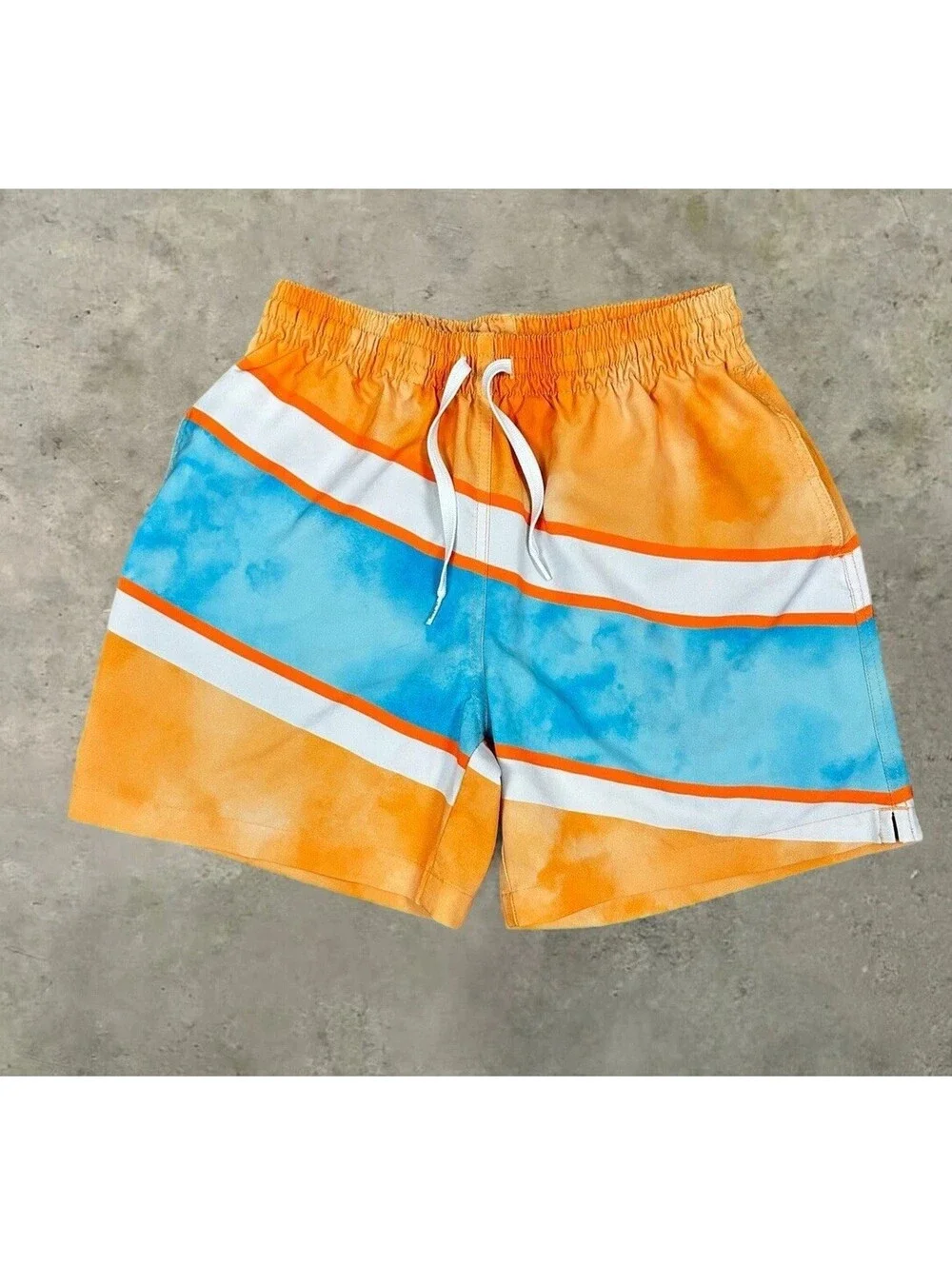 Chubbies Swim Trunks Mens Smal Orange Crush Splash Drawstring 5.5 Inseam Stretch